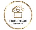 Logo zlatni krug u kome je otvoren poklon iz koga izlaze tri srca
